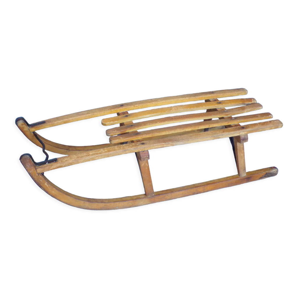 Luge Ancienne En Bois, Sans Marque, état Fonctionnel
