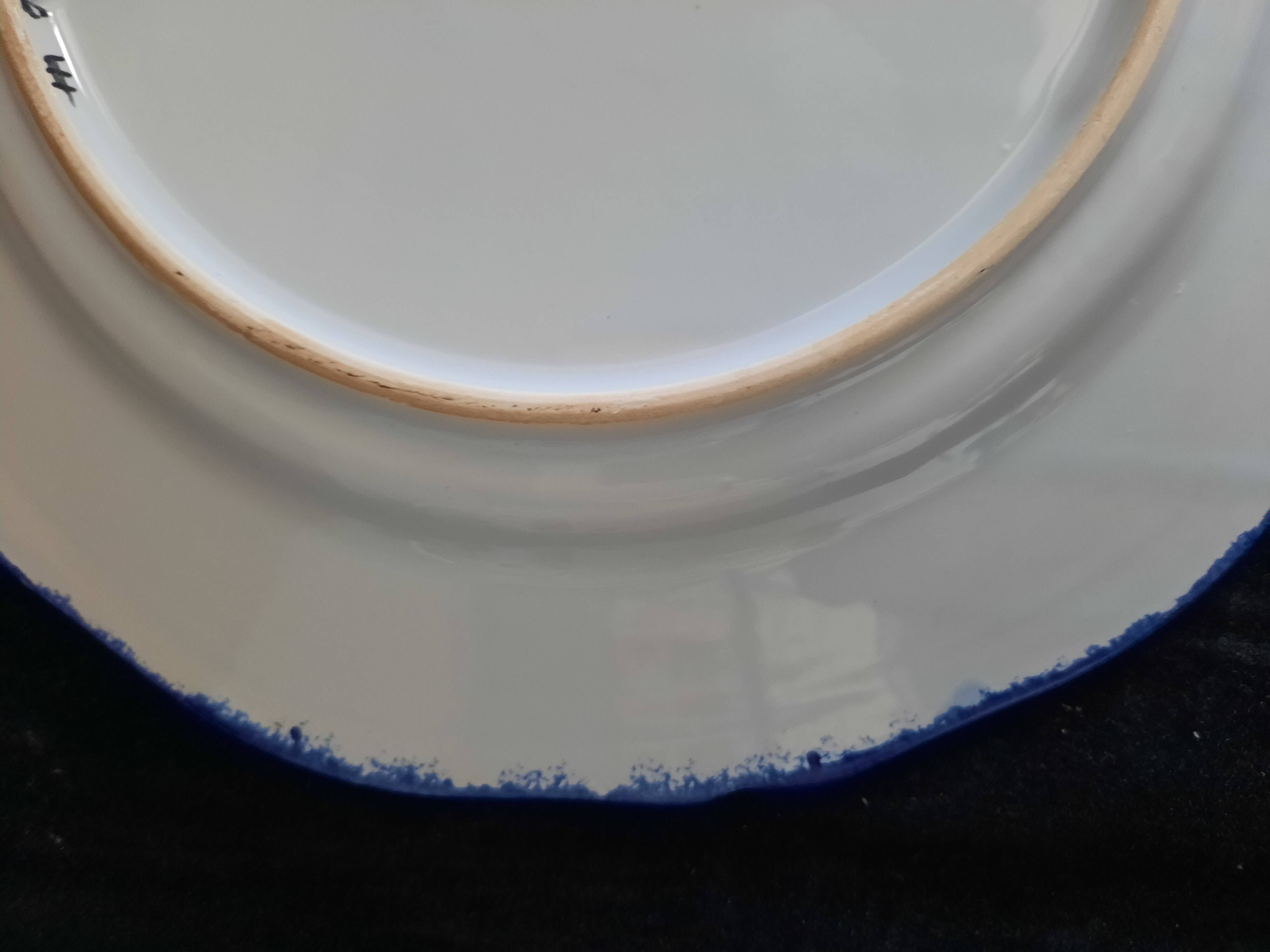 Old flat plate faience hb quimper hand-painted floral decoration