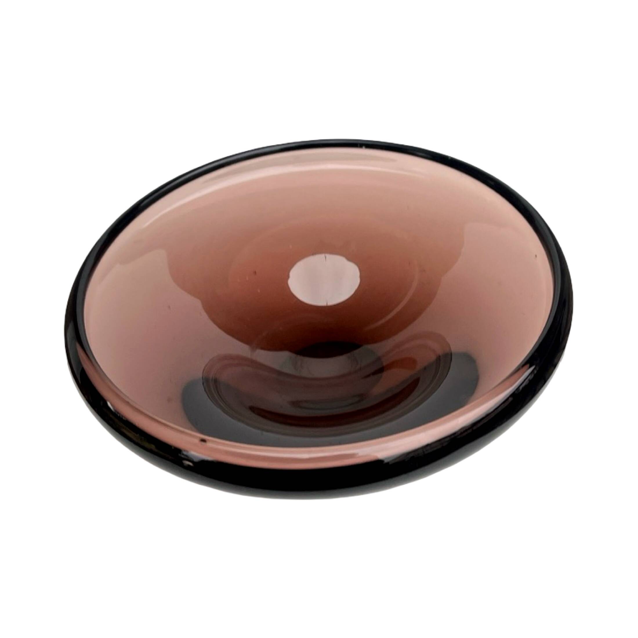 Ashtray decorative bowl designed by M. Klinger Železný Brod Sklo Czech 1960