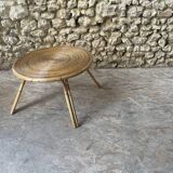 Ensemble table basse et fauteuils en roseau - années 50