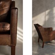 Vintage Mid-Century Danish Modern Lounge Leather Chair & Ottoman Model 2207