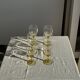 Set of 6 vintage yellow stemmed glasses: consisting of 4 large and 2 small.
