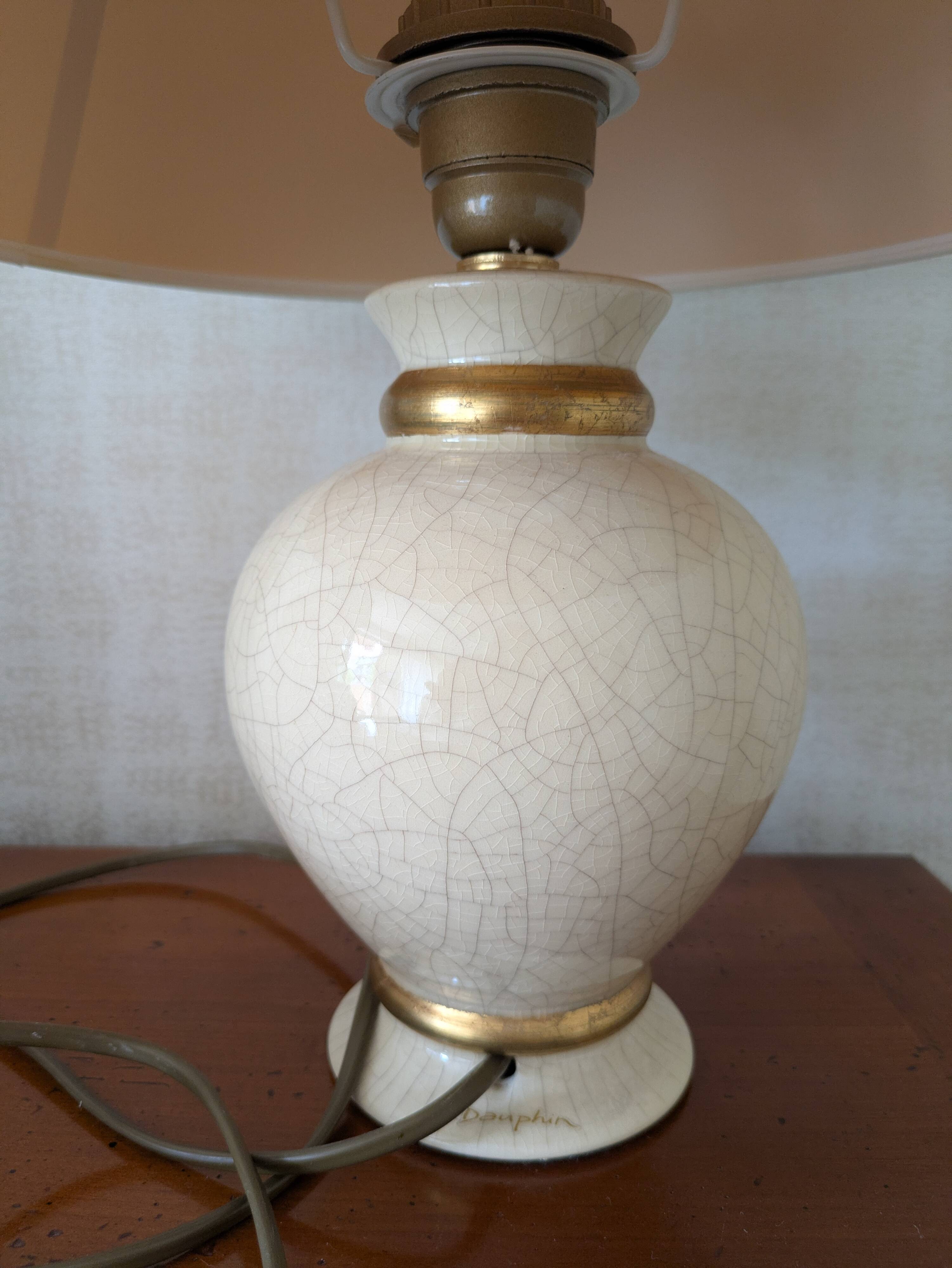 Set of 2 Crackled Ceramic Table Lamps with Gilding – Maison Le Dauphin