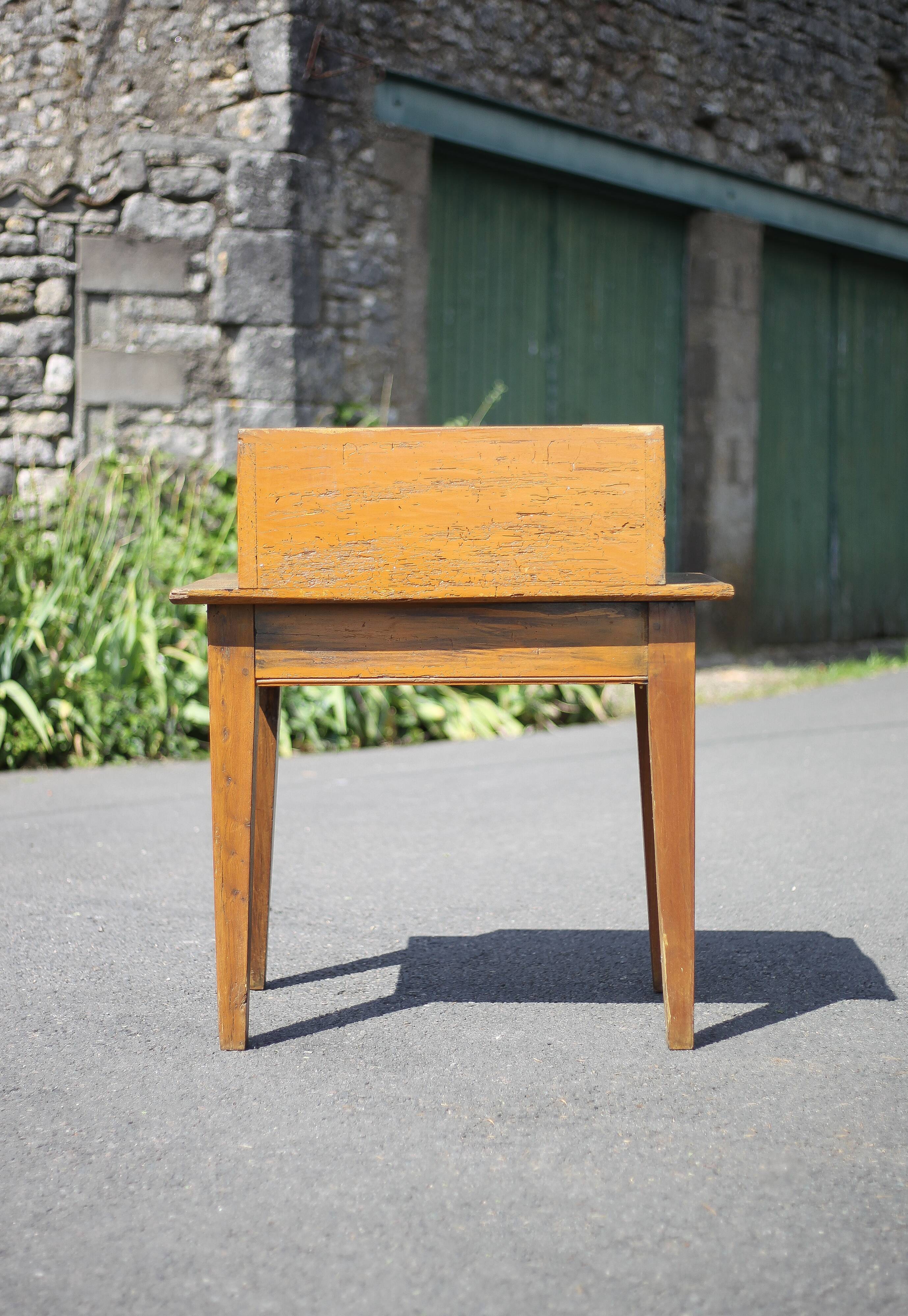 Vintage wooden writing desk, vintage wooden desk, desk secretary, wooden furniture, decoration