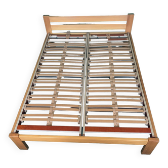 140 bed with adjustable Lattoflex bed bases - Maison Regain - Pine - Vintage