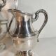 Louis XVI style silver-plated teapot and milk jug
