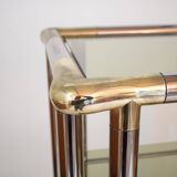 Mid-Century Hollywood Regency French Chrome and Brass Shelf, 1970s