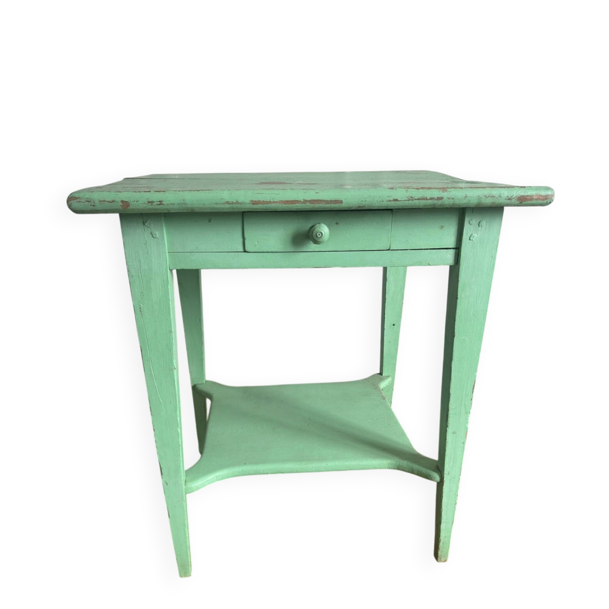 Vintage farmhouse table in solid wood with beautiful antique patina.