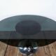 Table vintage tulipe, chrome et verre Gastone Rinaldi