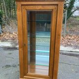 Louis Philippe illuminated display cabinet in solid oak from the 20th century