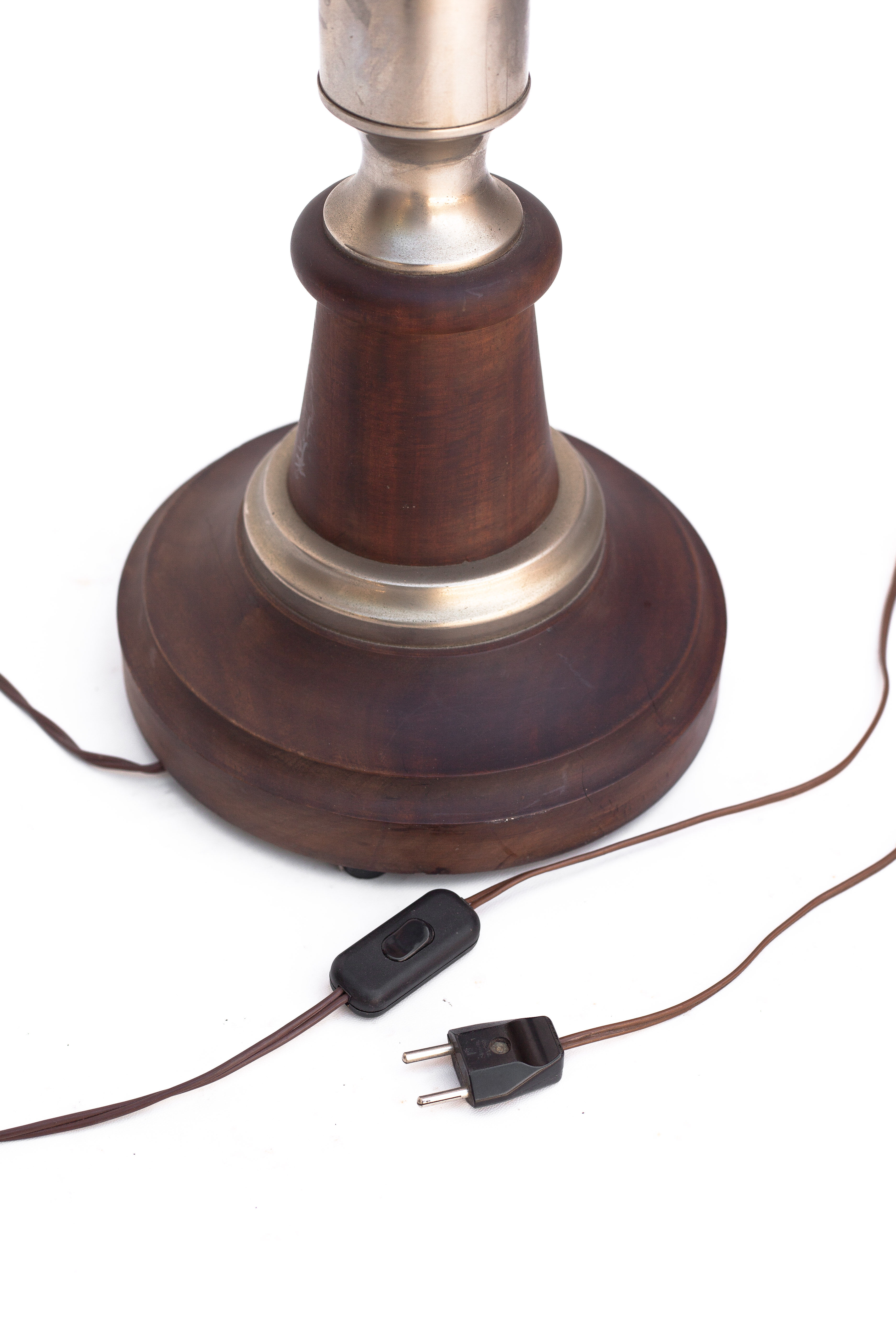 Vintage lamp wood and tin lamp foot floor lamp floor lamp, living room, desk