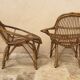 Pair of vintage rattan armchairs