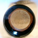 Blue glazed terracotta bowl