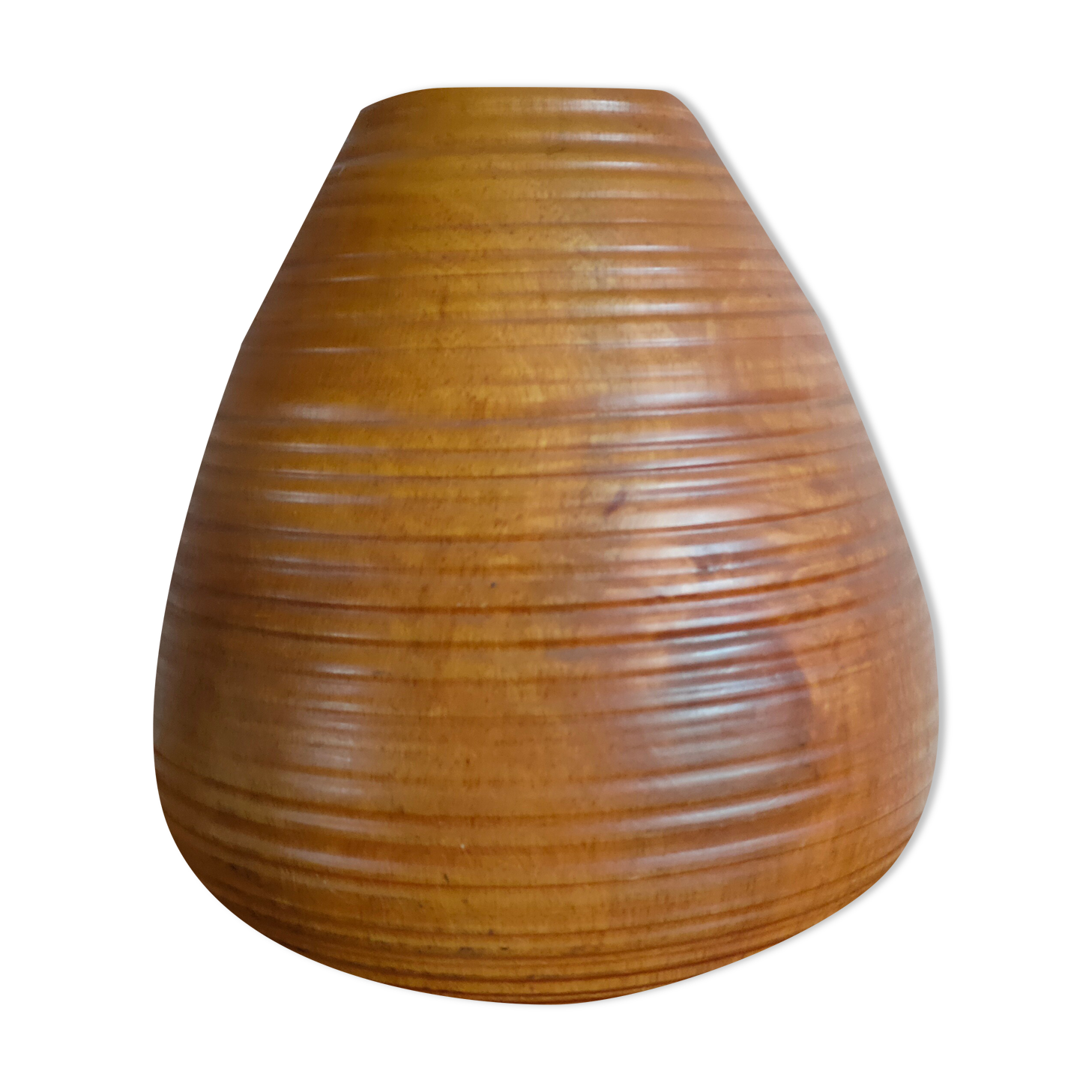 Turned pear wood vase