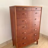 Danish 8-drawer chest of drawers in teak