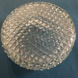 Small globe for ceiling lamp in worked molded glass