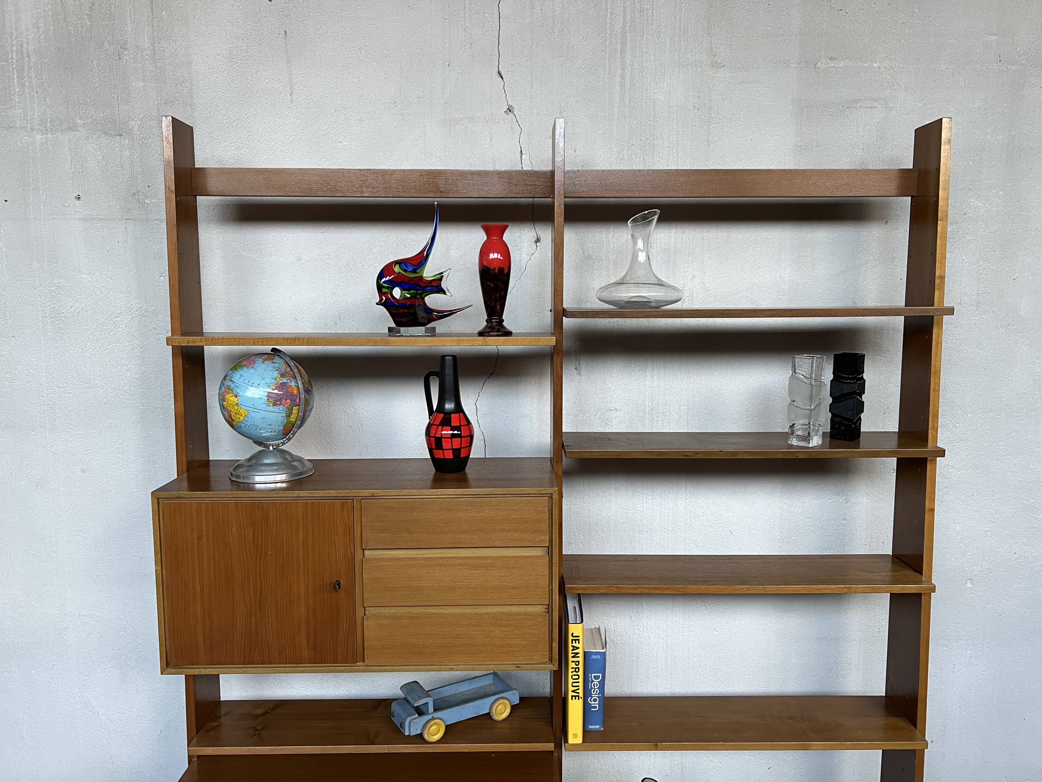 Etagère bibliothèque scandinave en teck 1960