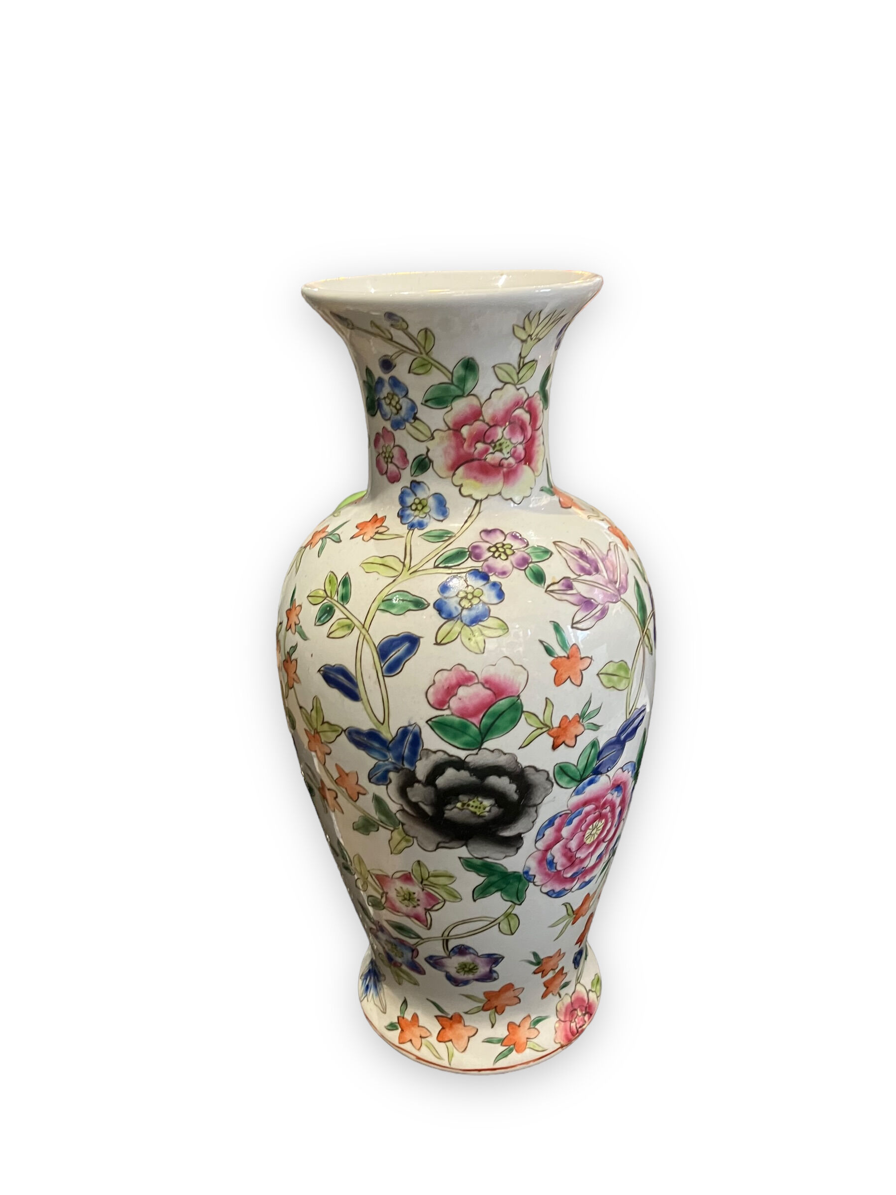 China porcelain vase painted floral decor