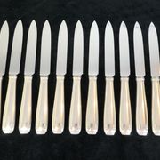 12 dessert knives Boulenger in silver metal stainless steel blade modele regence berry