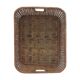 Rectangular wicker and bamboo basket