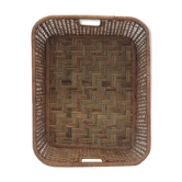 Panier rectangulaire osier et bambou