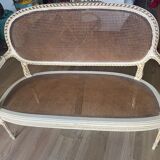 Caned bench in the Louis XVI style