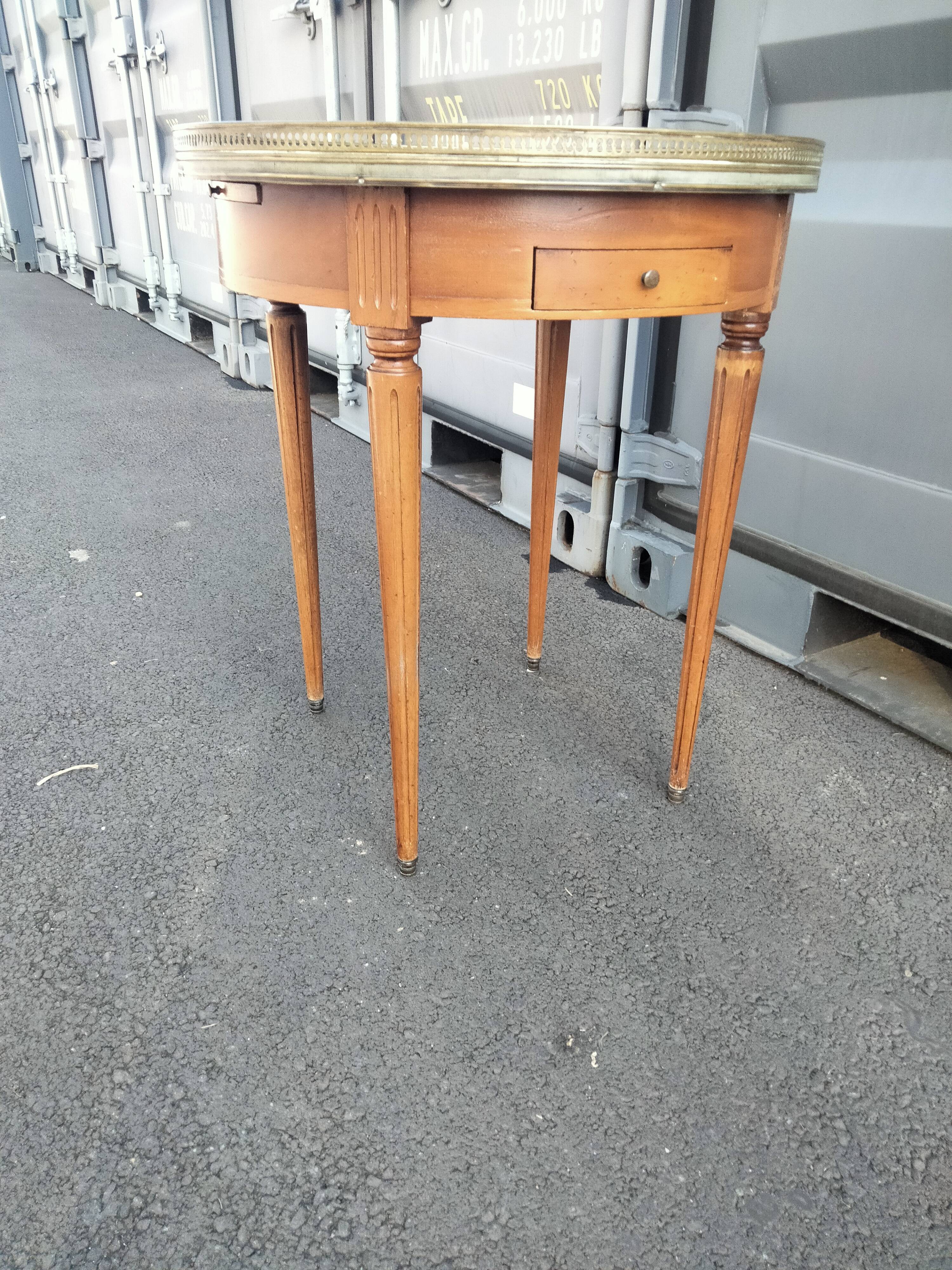 High table old hot water bottle Louis XVI style with marble top