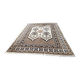 Large Persian rug beige brown wool knotted handmade 250x350cm