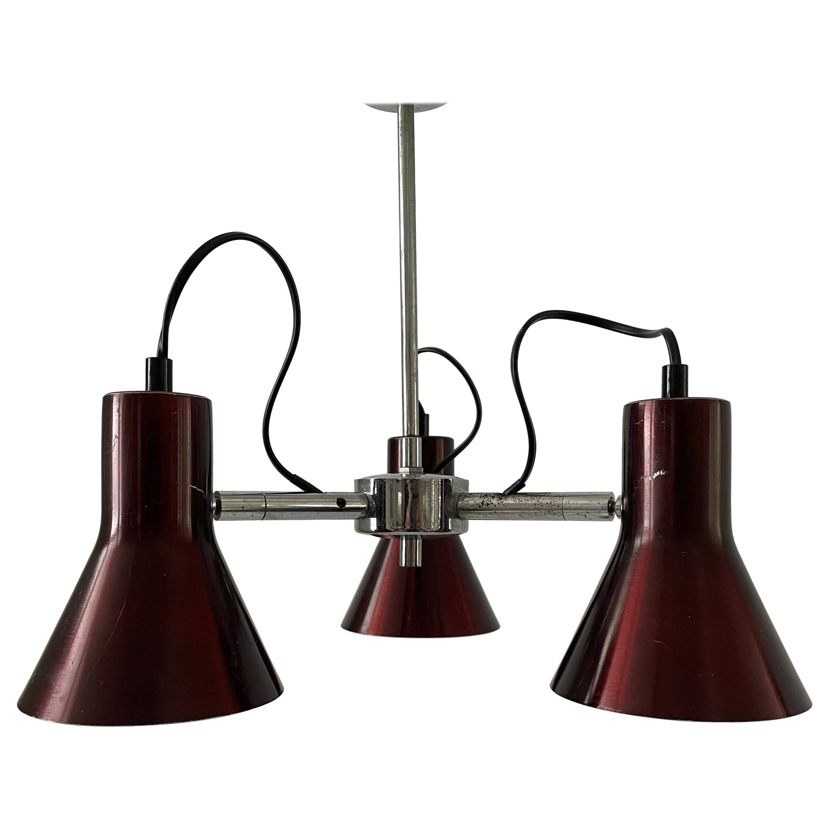A Space Bordeaux ceiling light with 3 arms, 1970s, Germany