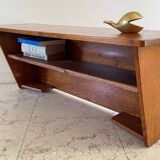Vintage solid oak geometric wall shelf
