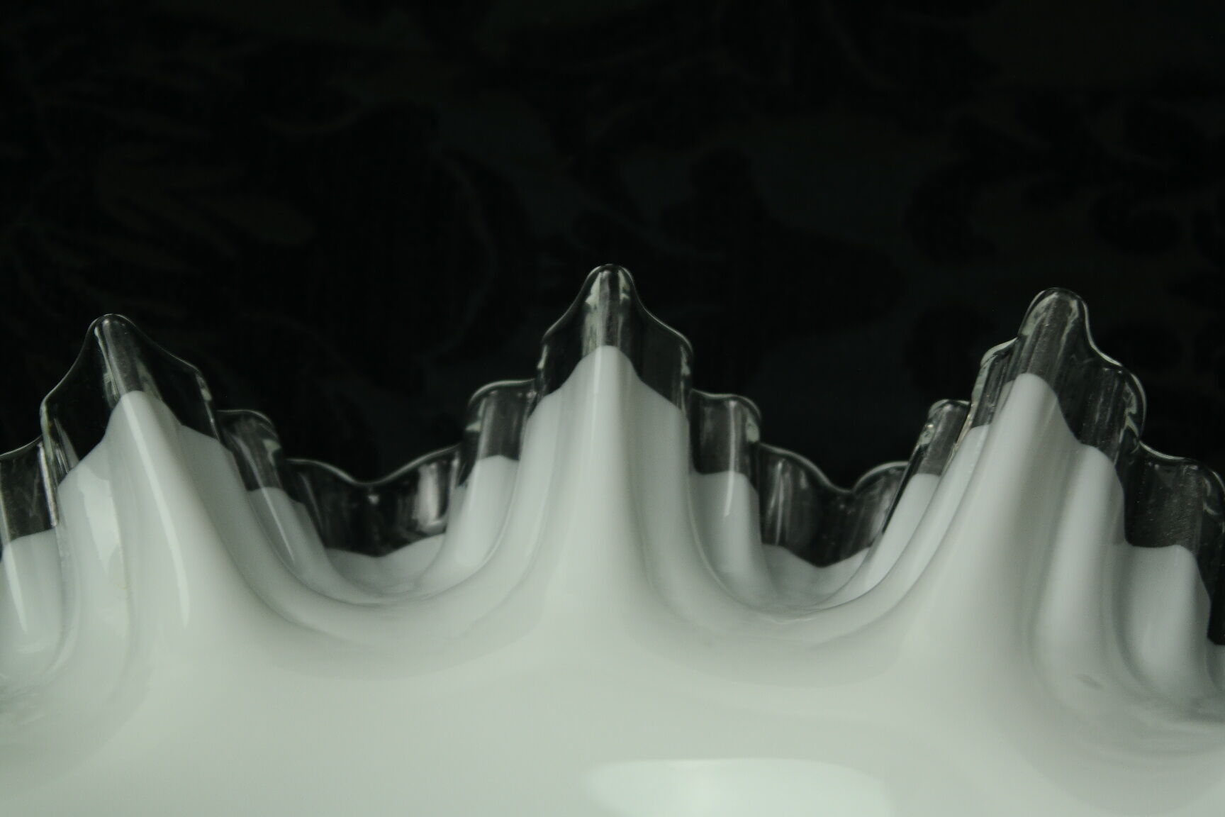 Toothed white opaline lampshade 30s