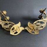 Paire de chandeliers de piano en bronze signés Gaveau, d'époque Art Nouveau