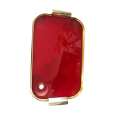 Plateau rouge métal doré Durinox