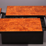 Coffee table bar Paul Michel in elm magnifying glass