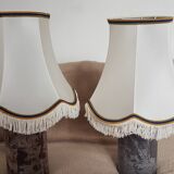 2 handmade lampshades in satin silk canvas
