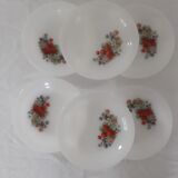 6 plates fruits of the woods arcopal ripe strawberry raspberry