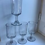 Set of 4 wine glasses in blown glass late nineteenth