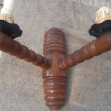 Brutalist turned wood wall light