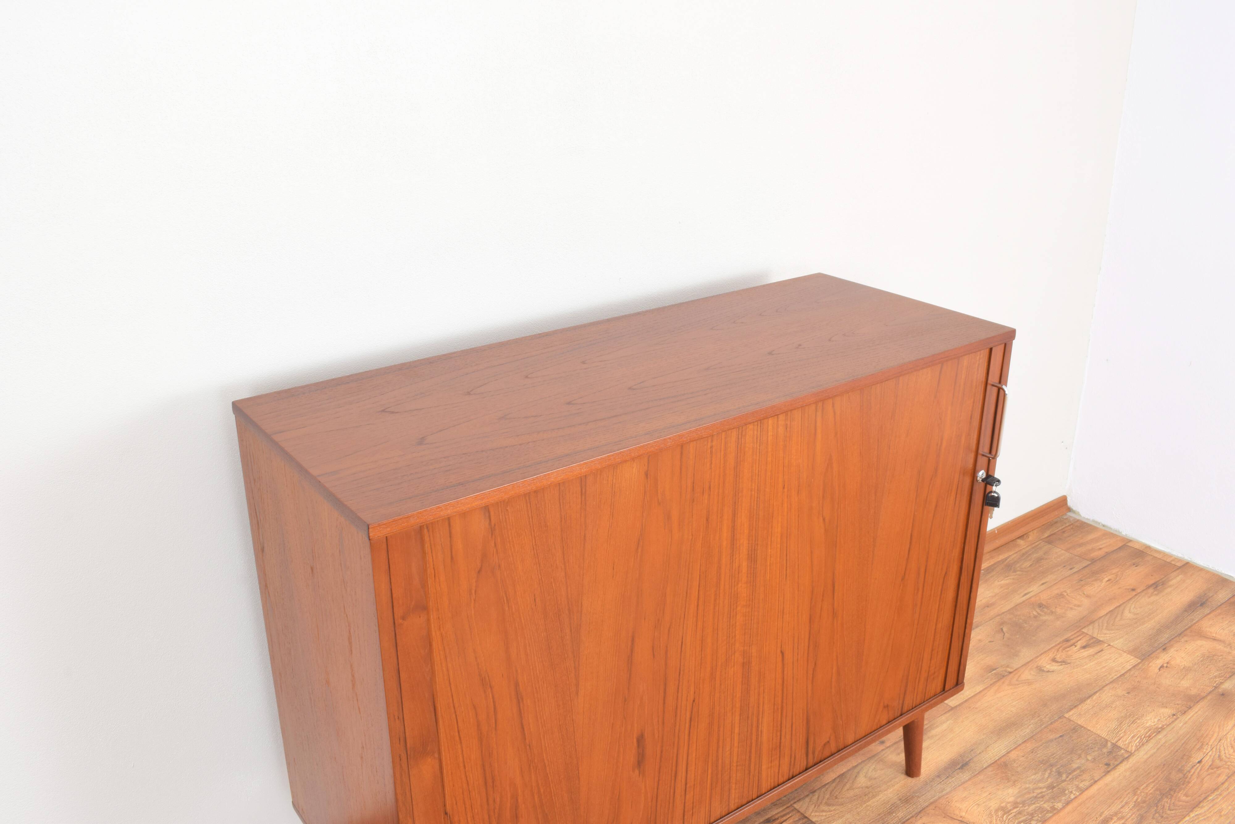 Mid-Century Danish Teak Tambour Doors Sideboard, 1960s.