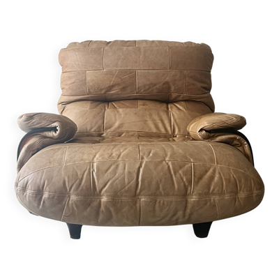 Fauteuil Marsala en cuir par Michel Ducaroy pour Ligne Roset,  1970