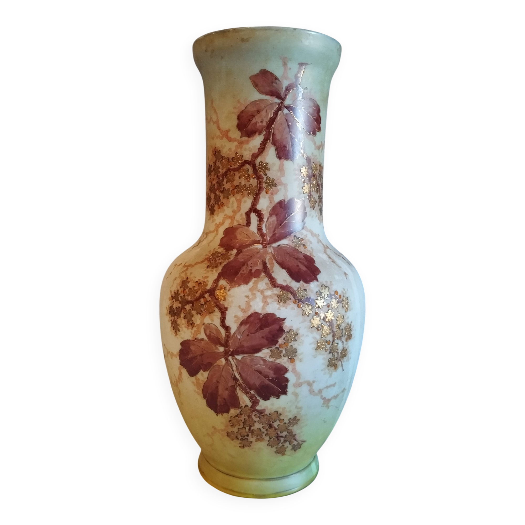 Painted glass vase