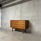 Double enfilade commode with 6 drawers, vintage Scandinavian from the 1960s.