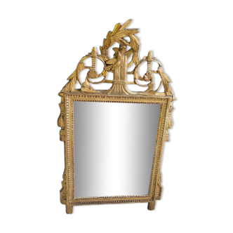 Miroir à fronton doré du XIXème siècle 53x94cm