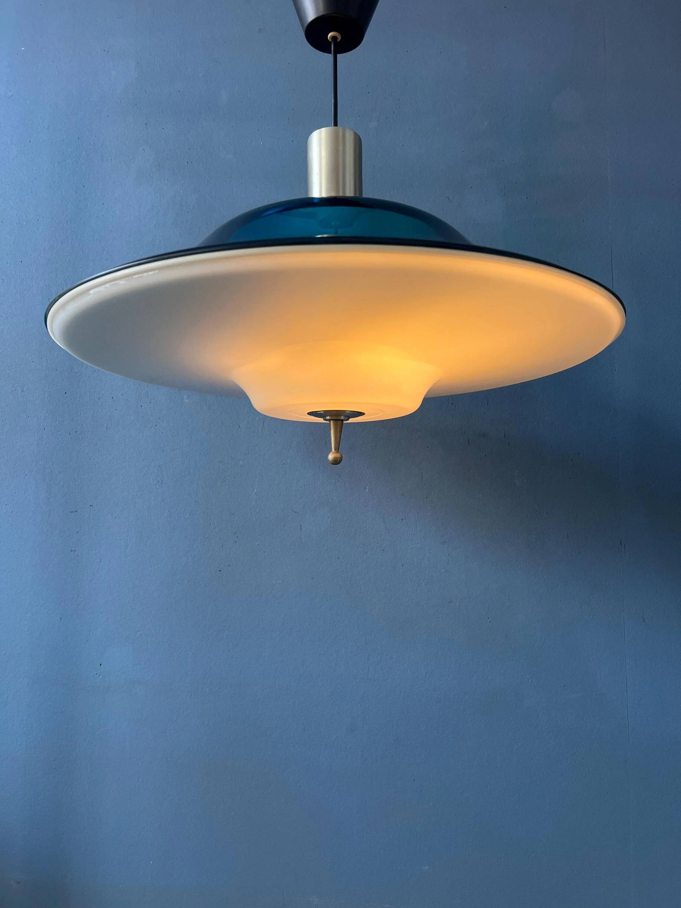Suspension Space Age UFO blue flying saucer