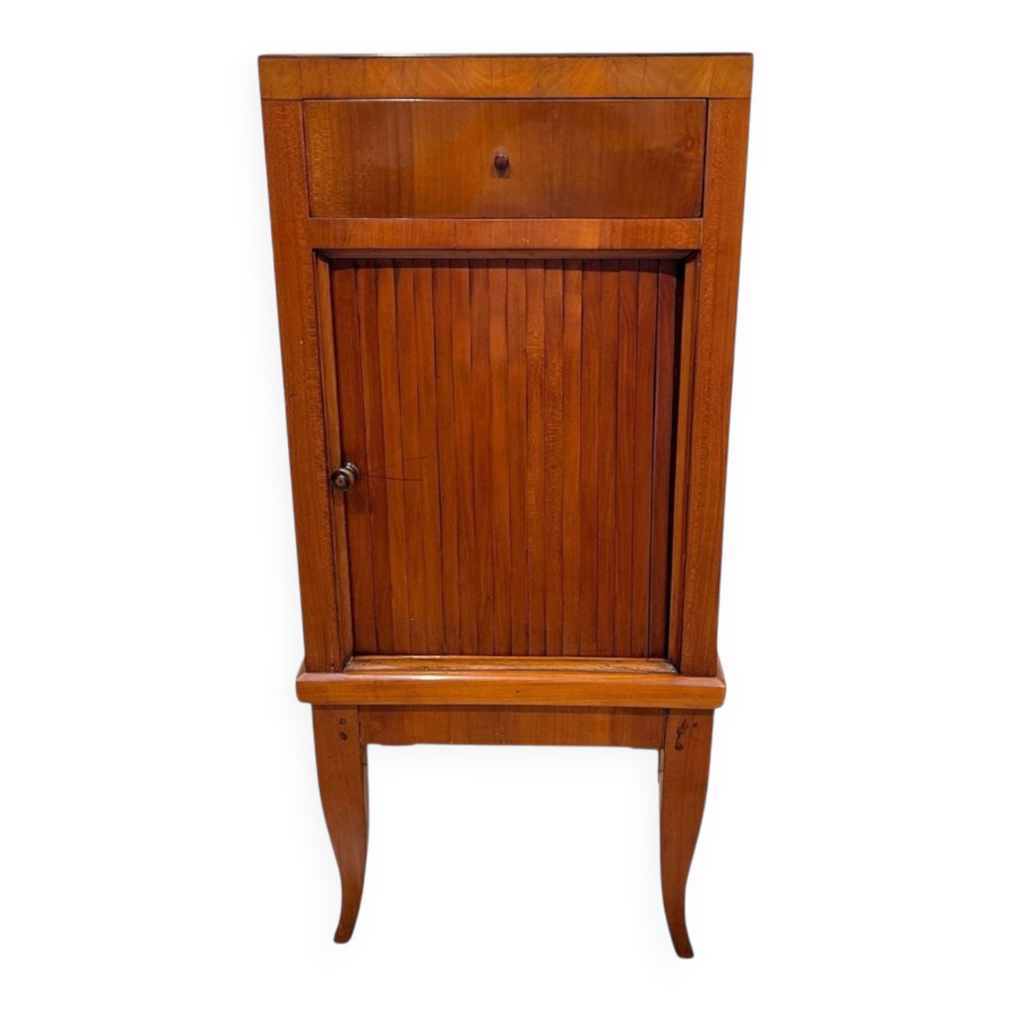 Biedermeier Pillar Cabinet in Cherry Veneer, 1820