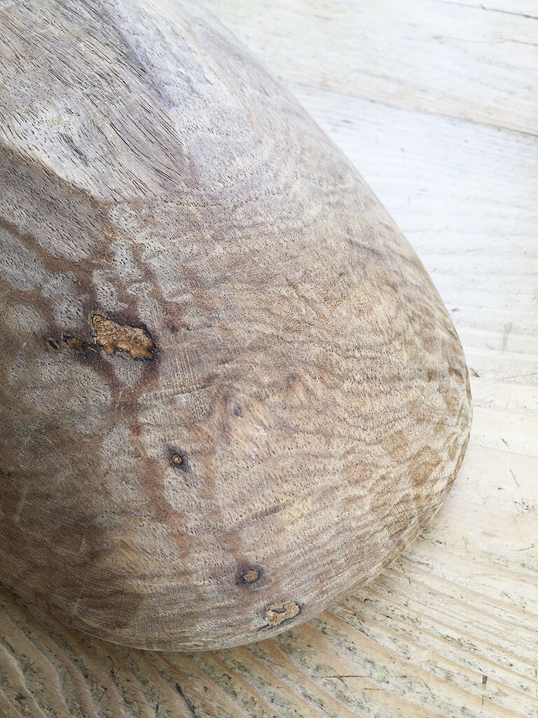 Brutalistic oval wood dish