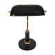 Lampe de bureau avec socle en pierre et opaline noire