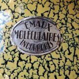 Crackle effect ball vase Signed FBA France In incorporated molecular enamels