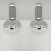 Set of 2 Large 1970s Modernist Flush Lamps by Motoko Ishii for Staff