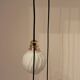 Origami white opaline three-light pendant light